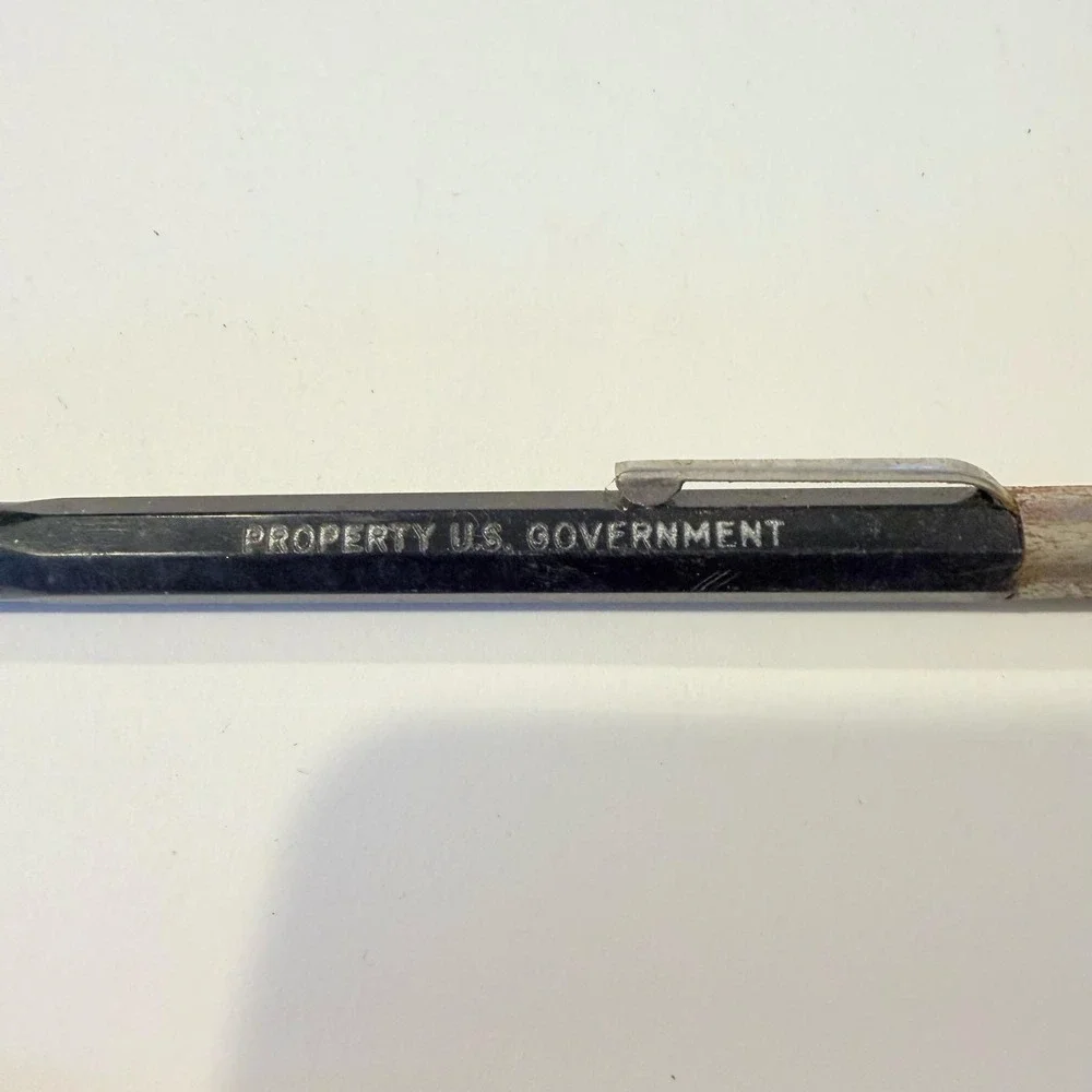 Vintage Property US Government Mechanical Pencil Black Hexagonal Skilcraft Style